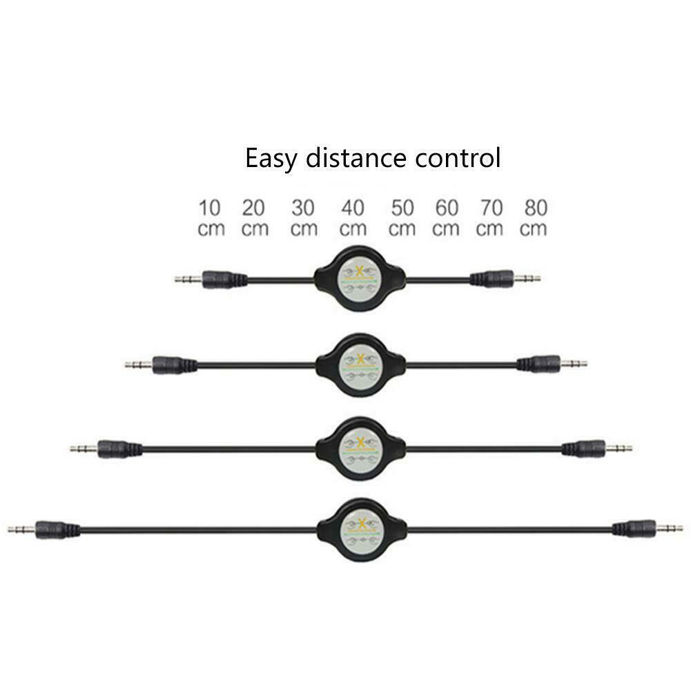 3.5mm Retractable Stereo Audios Male To Male Data Cables For Car Headphones