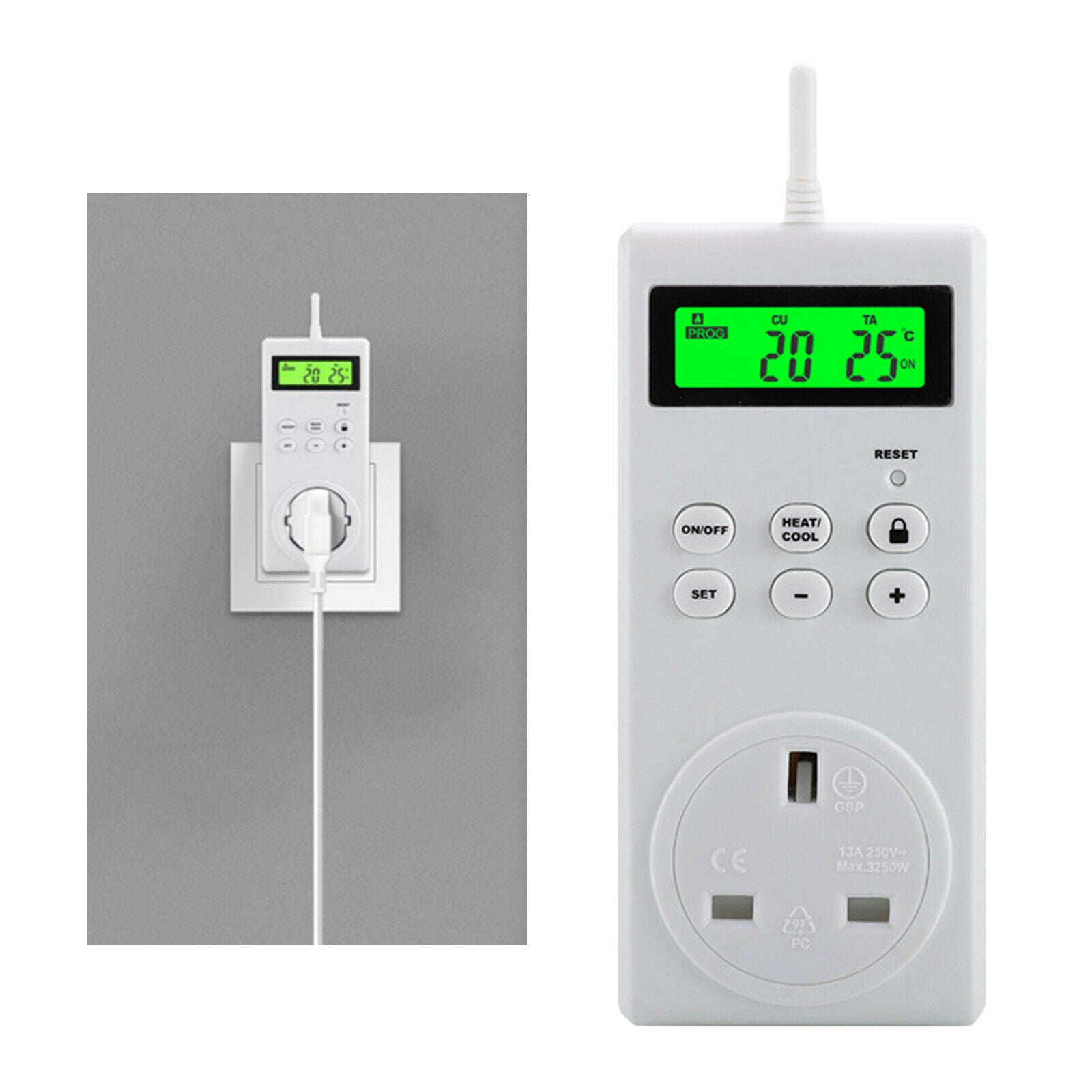 Wireless Thermostat Socket Remote Control Temperature Controller Outlet Display