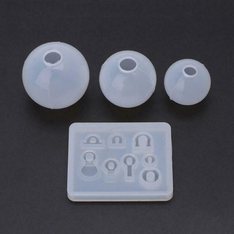 4 Pcs/set Spherical Crystal Epoxy Silicone Mold DIY Handmade Jewelry Pendant Set