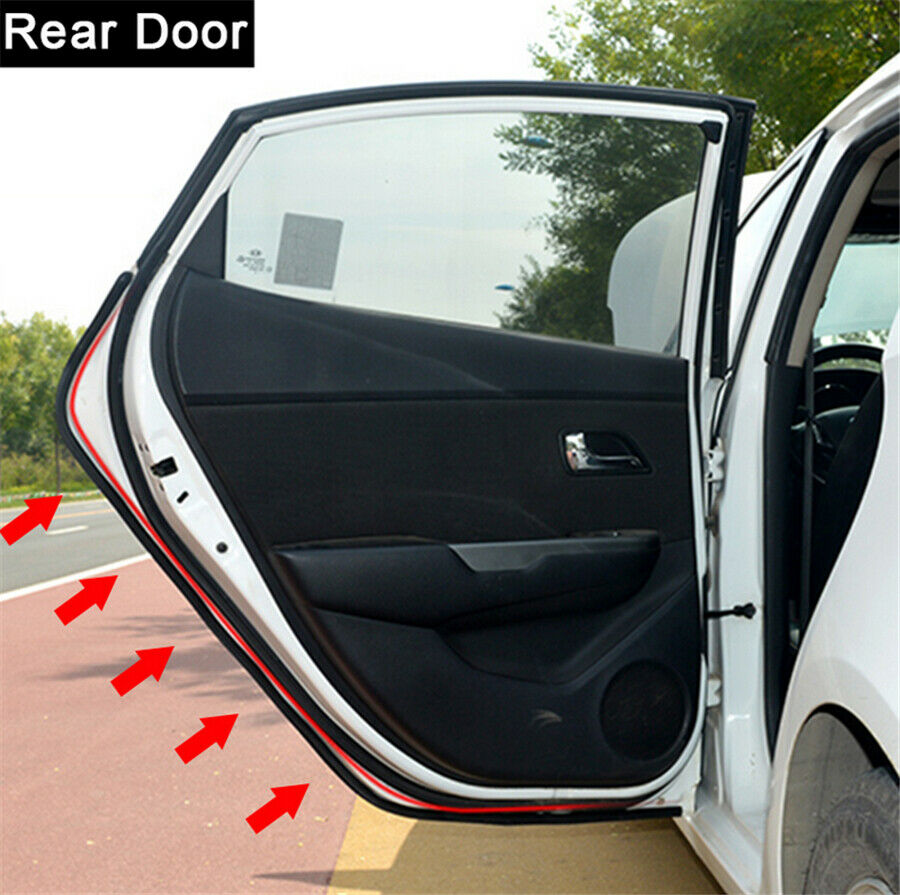 4Pcs Front Rear Door Sealing Strips Soundproof Rubber Universal Sealed Mouldings