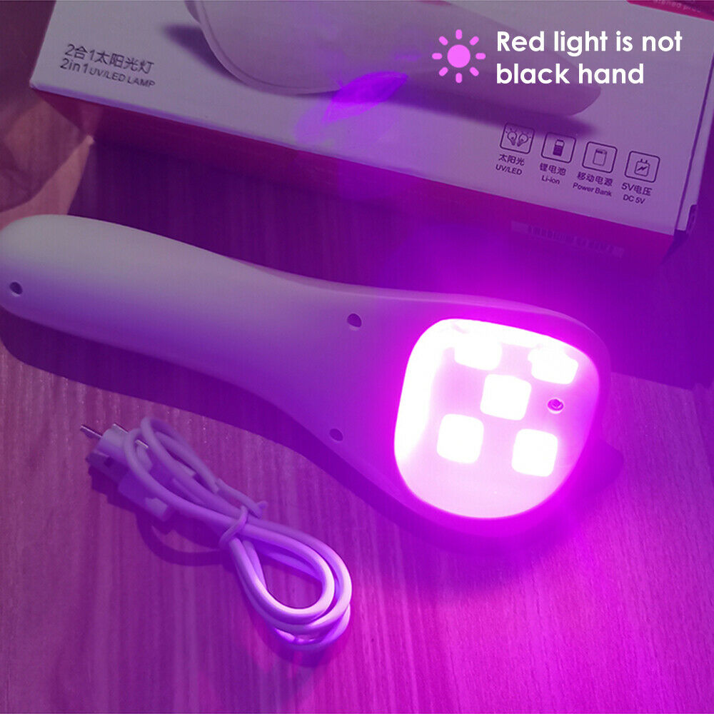 8W Mini Portable Red Light Nail Art Machine LED/UV Ultraviolet Gel Nail Lamp