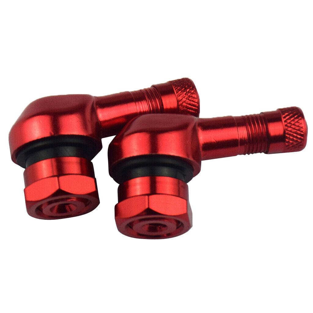 Red & Blue 90 degree CNC Aluminum Universal Motorcycle Wheel Valve Stems