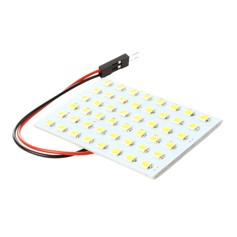 Warm White Light Panel 48 3528 SMD LED + T10 + BA9S + Festoon Bulb Adapter V7YY1