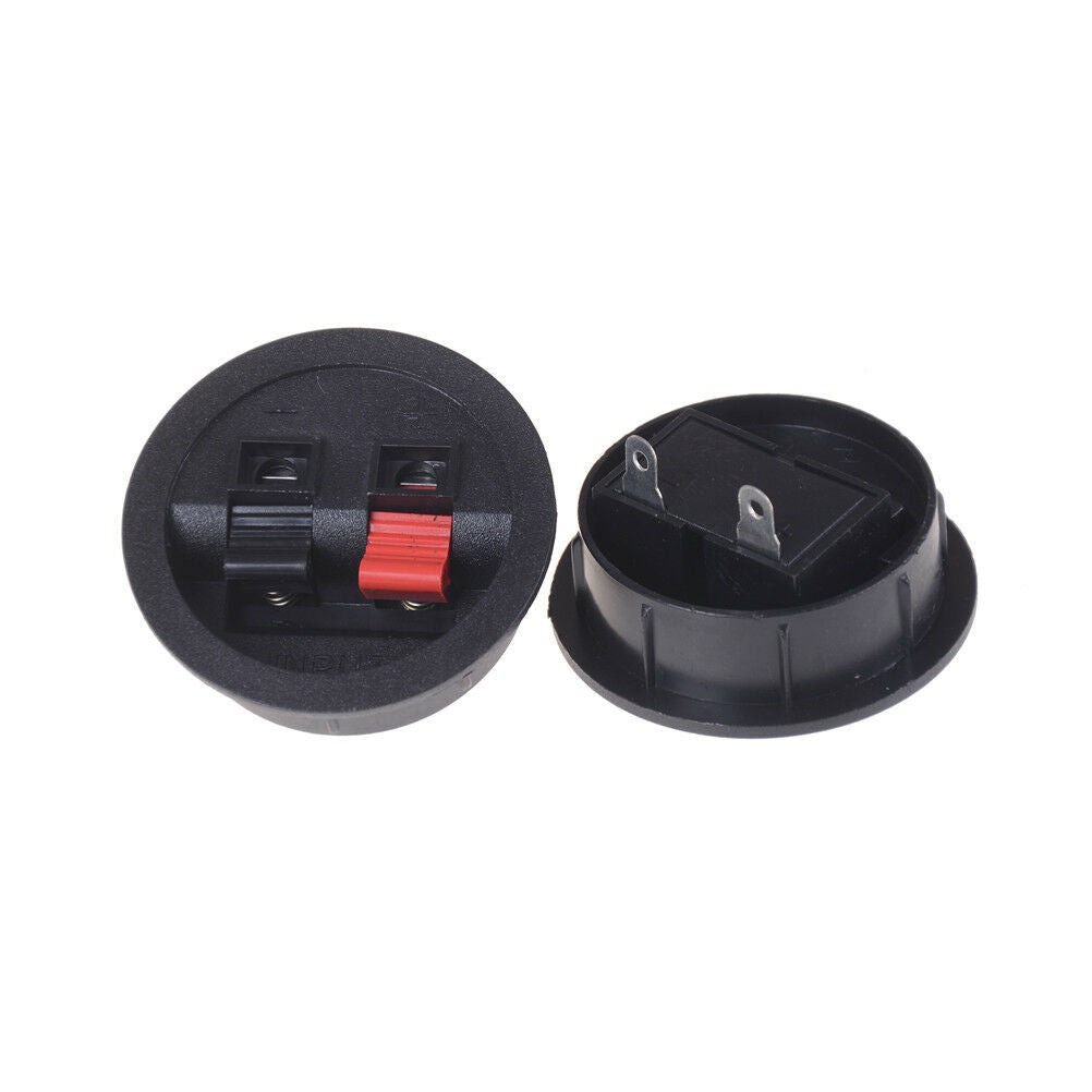 2PCS Round Flush Sub Speaker Box Terminals Wire Binding Post Push SubwooferBDAU