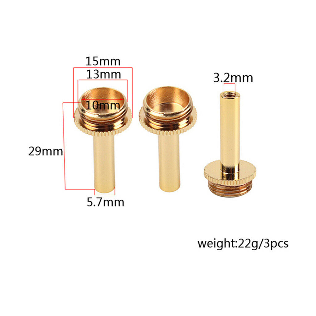 3pcs Copper Trumpet Connecting Rod Piston Valve Key Screw Instrumental Parts