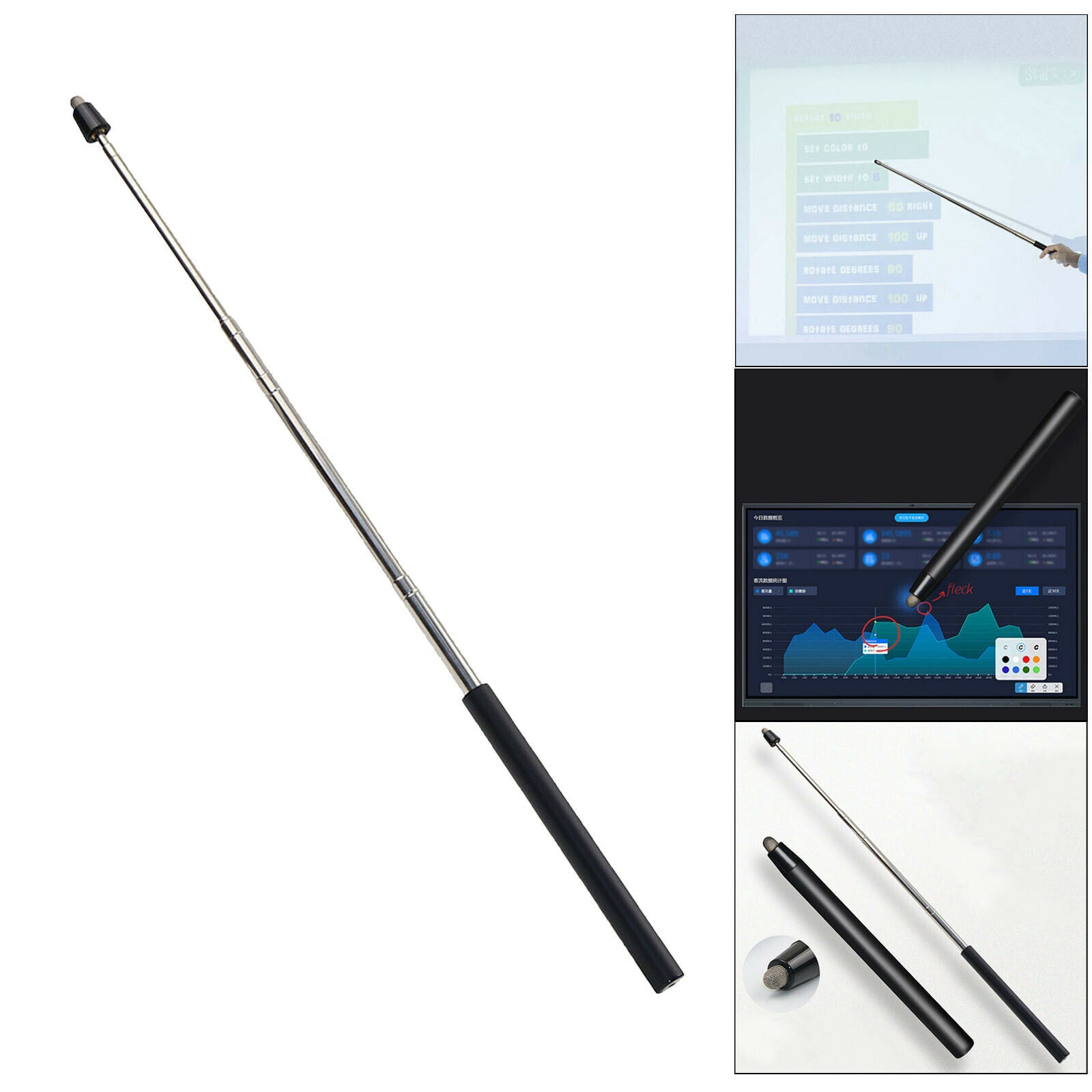Telescopic Pointer Presenter Pointing Stick Whiteboard Touch Screen Pen
