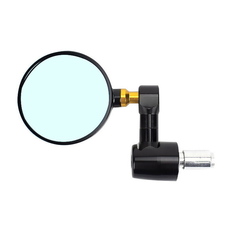 Pair Retro Motorcycle Bikes Blue-faced Rearview Mirror Aluminum Alloy Convex