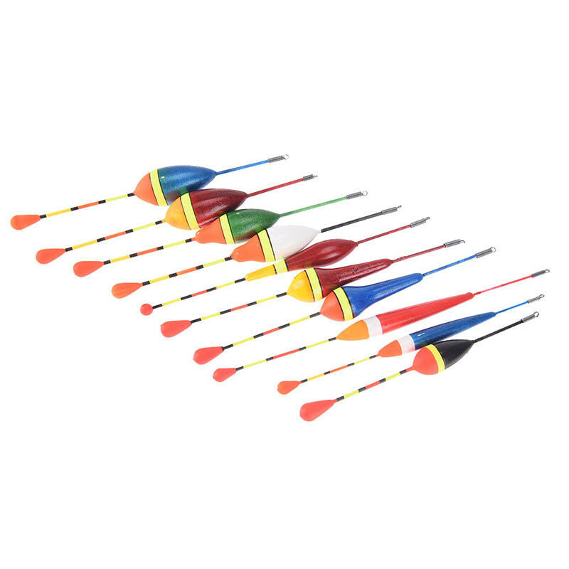 10pcs/lot long tail fishing throw floats mix size floating bobbers set fishingDD