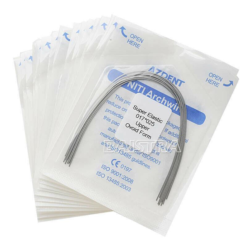 100Packs Dental Ortho Rectangular Super Elastic Niti Arch Wires 17*25U