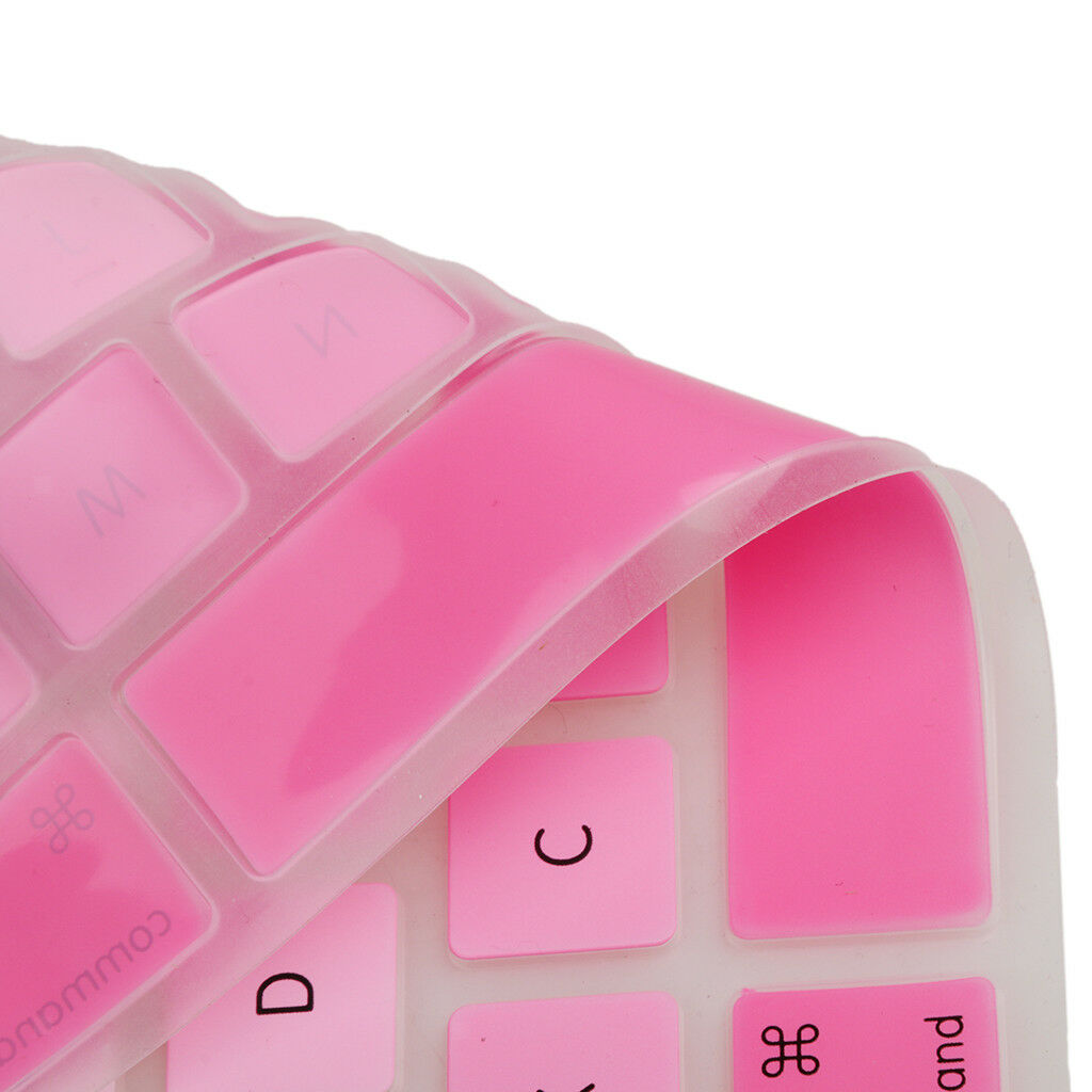 English Silicone Keyboard Skin Cover Protector for   Air 13" 15" Pink
