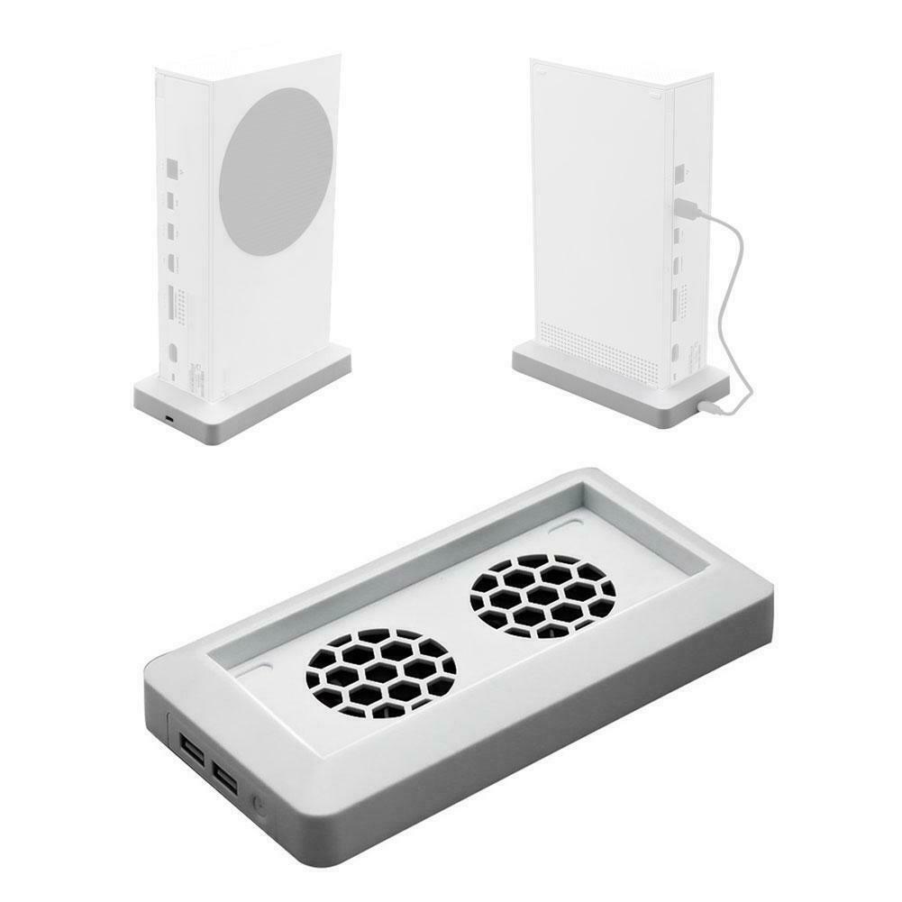 Vertical Stand Holder With 2 Built-in Cooling Fan Dock For Xbox Series S Game