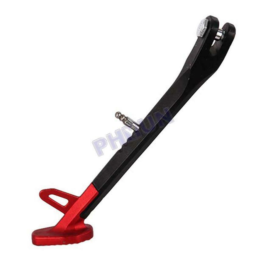 8.6inch CNC Motorcycle Side Stand Leg Kickstand Black & Red Aluminum Universal