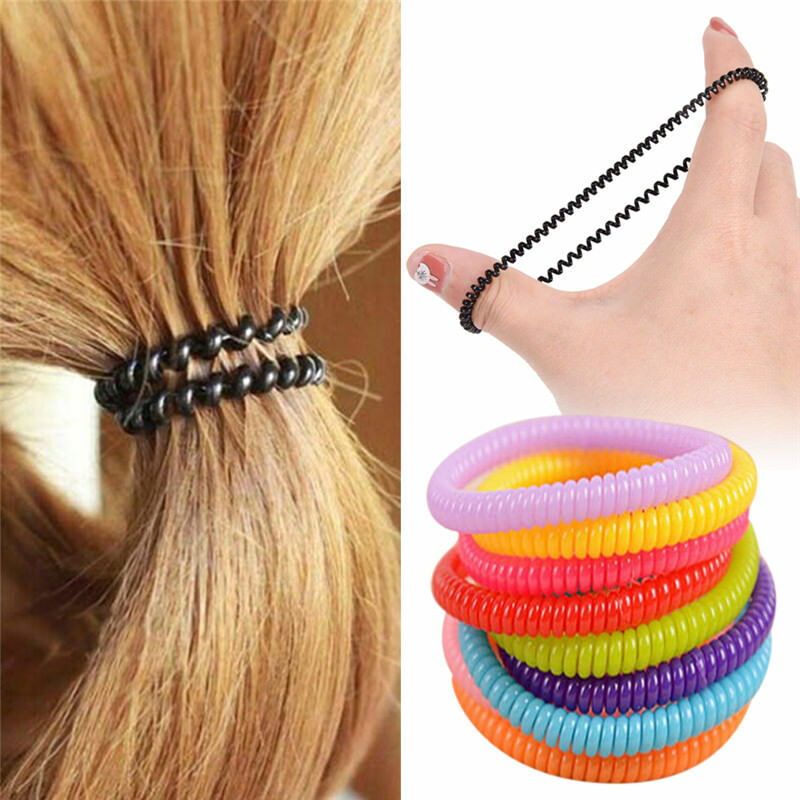 10Pcs Women Girls Hair Band Ties Rope Ring Elastic Hairband Ponytail Hold.l8