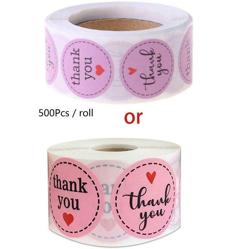500pcs Thank You Stickers Handmade Round Packaging Seal Label Scrapbooking Decor