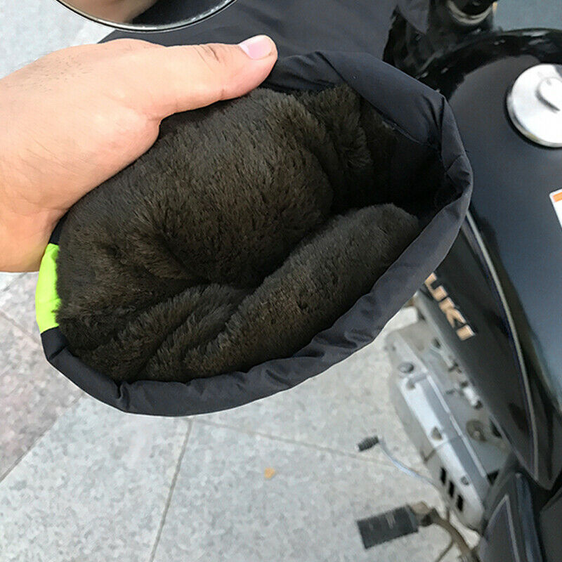 2PCS Motorcycle Bike Handlebar Gloves Hand Muffs Winter Thermal Warm Mitts Cover