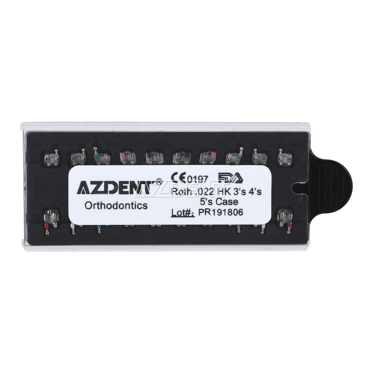 10X AZDENT Dental Orthodontic Bracket Mini ROTH .022 3-4-5 Hooks Metal 20Pc/Pack