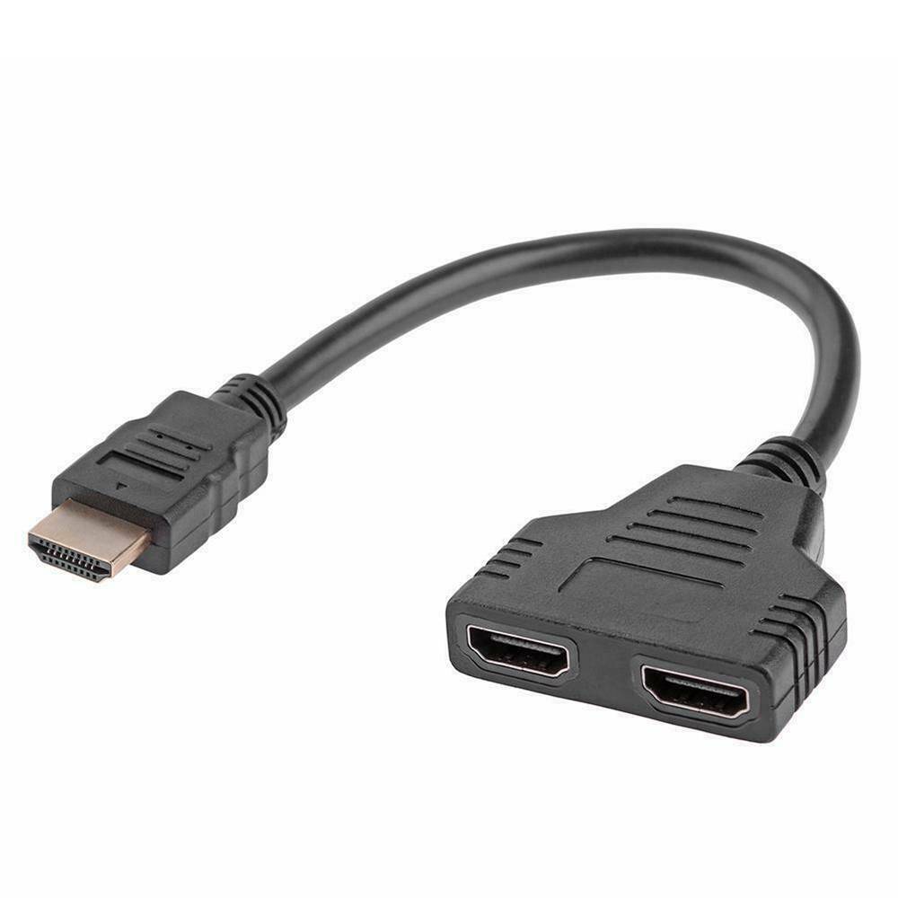 1 In 2 Out HDMI Splitter Cable Male to Double Female Adapter for 1080P HDTV DVD