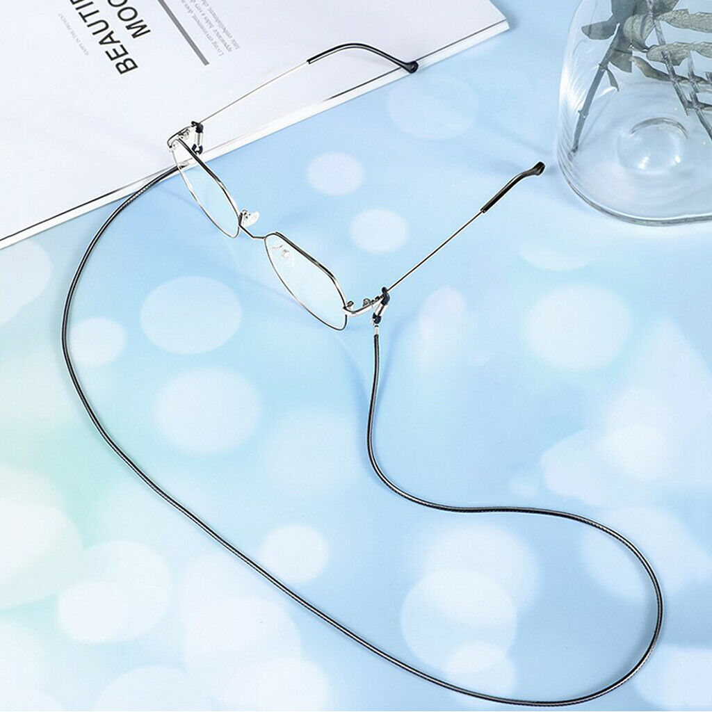 2Pcs Sport Eyeglasses Holder Cord PU Leather Rope Strap Sunglasses Retainer
