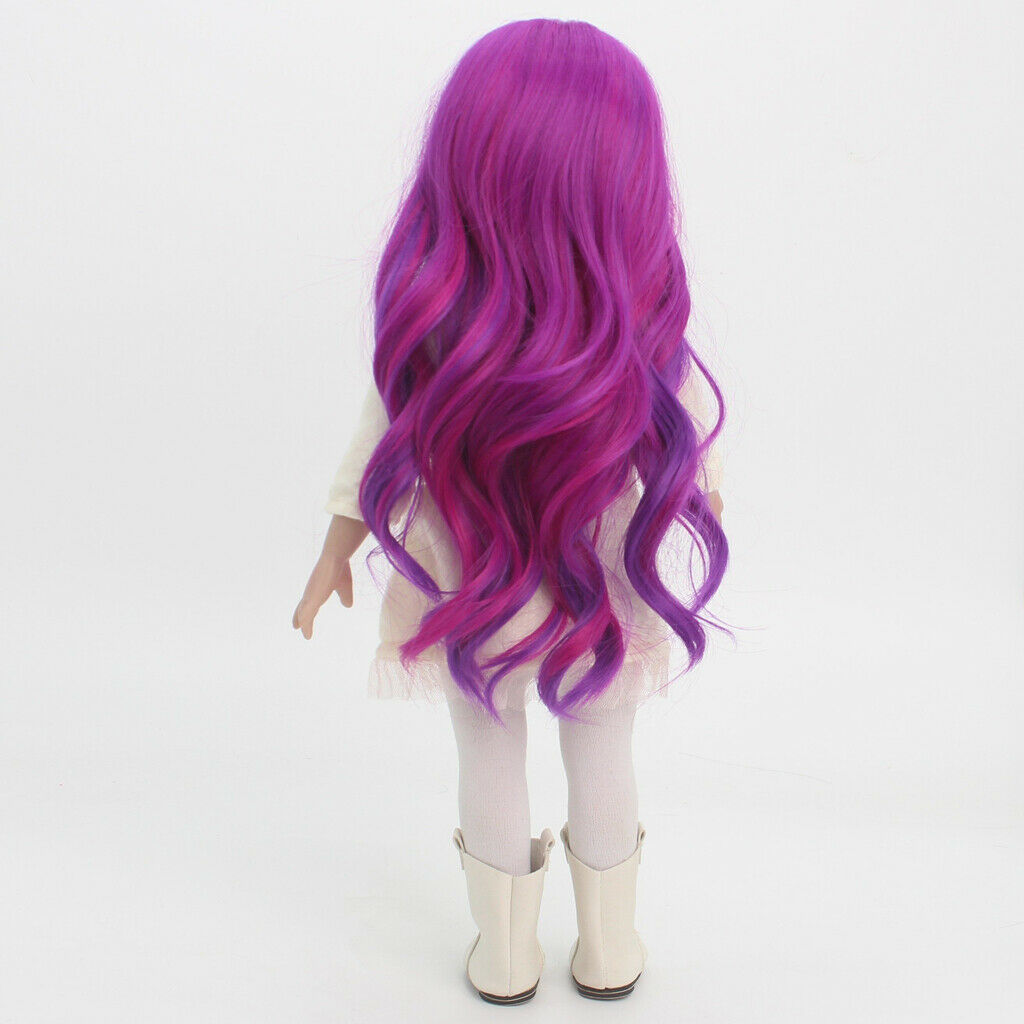 Fashion 32cm Fuchsia Curly Wig DIY Making Repair Hairpiece for 18” American