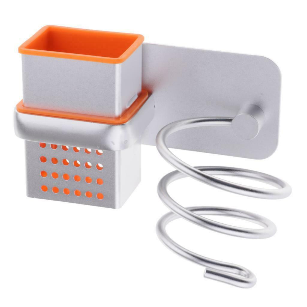 Hair Dryer Hanging Rack NO NEED DRILLIN Wall-mounted w/Hollow Box Organizer