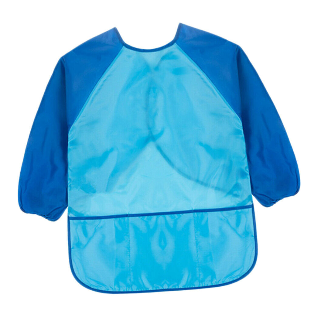 2 Pcs Kids Aprons with Pocket Long Sleeve Art Smock School Cooking Baking