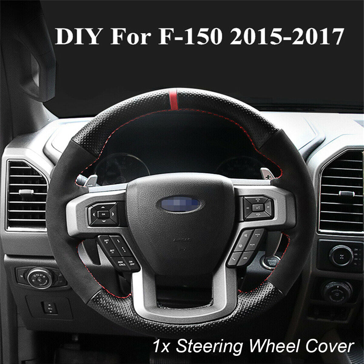 Car Steering Wheel Cover For Ford F-150 F150 King Ranch Lariat Platinum XL XLT