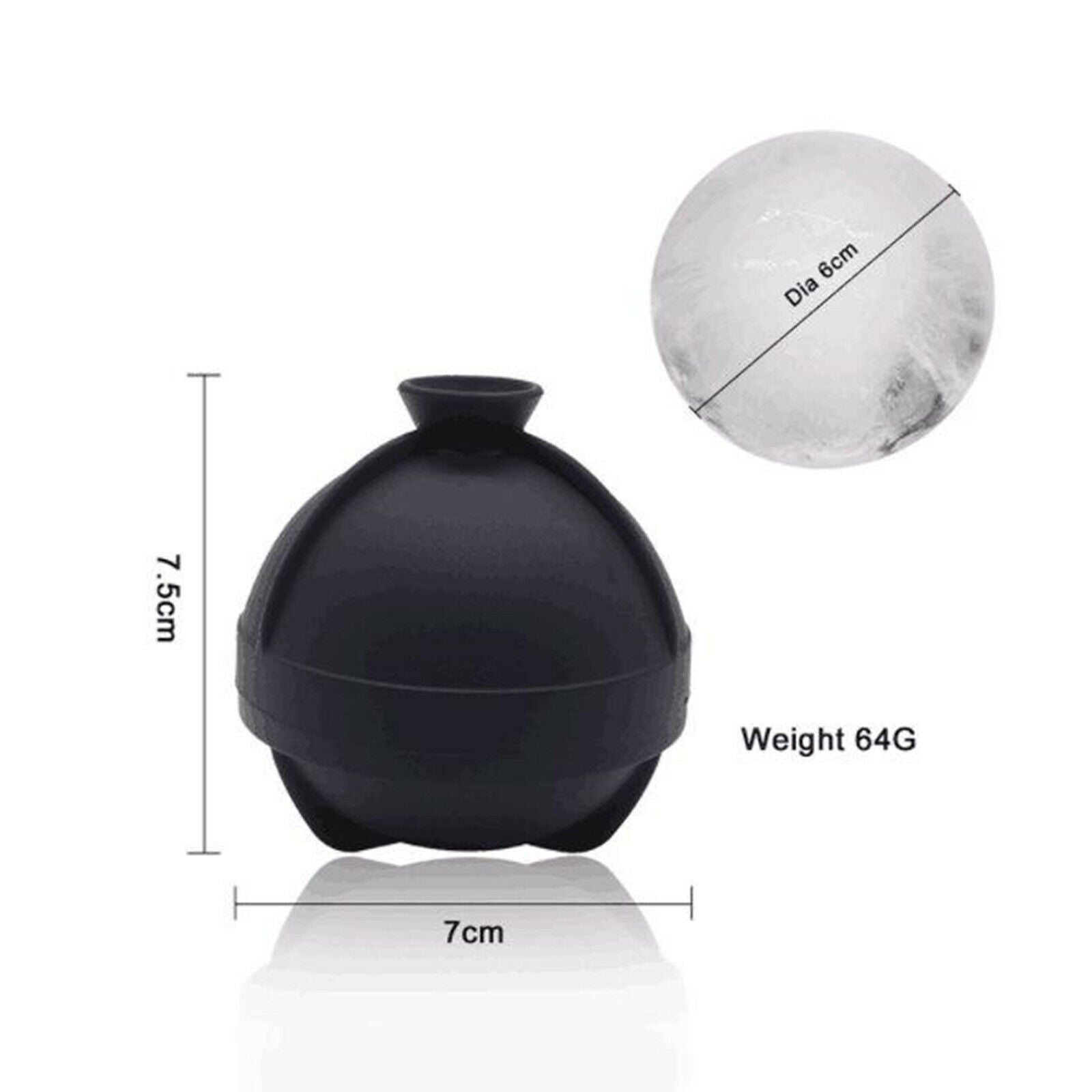 Large Round Ice Ball Molds 6cm Silicone Sphere Ice Molds for Cocktails