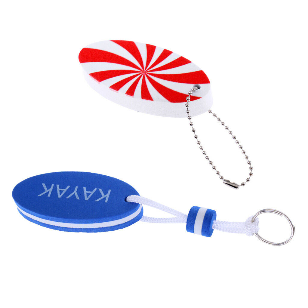 2x White Red Floating Keychain for Kayak Boat Yachting