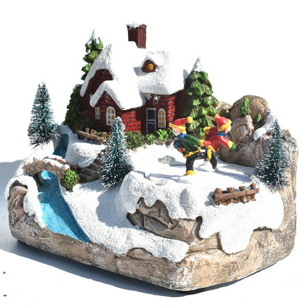 Christmas Snow House Village Decoration with Music LED Light  Home Decoration