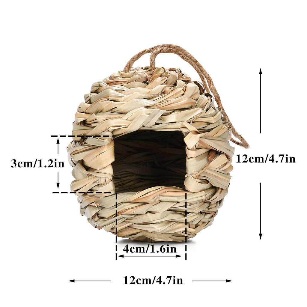 Hummingbird House Nesting Woven Birdhouse Window Sill Hallway Hut for Garden
