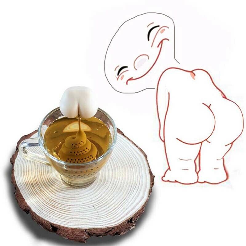 Poo Turd Shape Silicone Tea Strainer Filter Infuser Prank Trick Prop Drin.l8