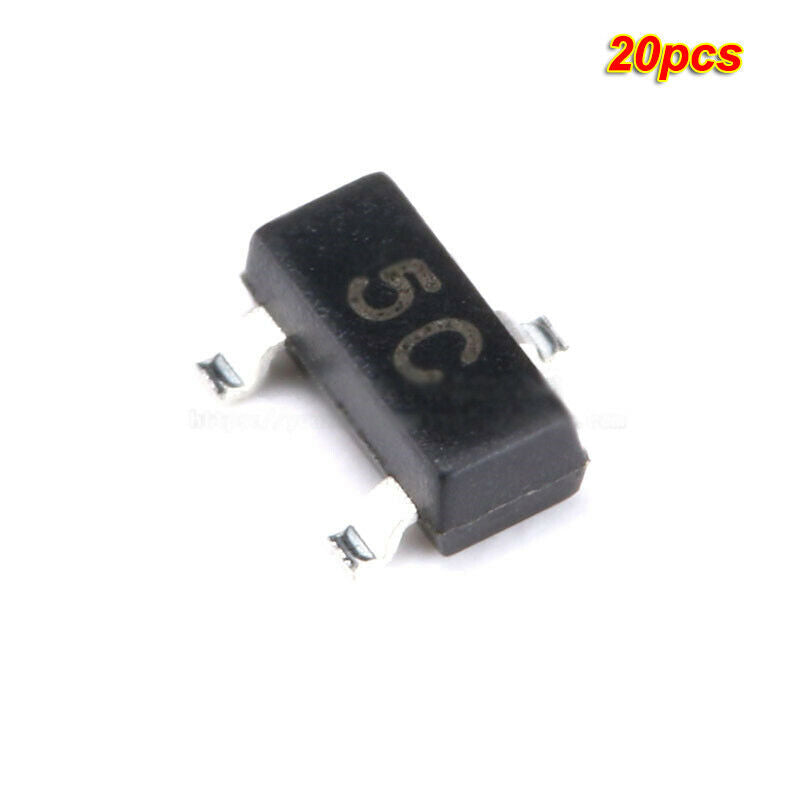 20pcs SMD Triode BC807-40 5C SOT-23 PNP 45V/500mA Transistor