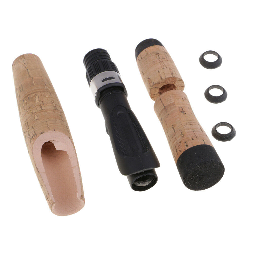 Plastic Reel Seat Rear Grip + Repair Composite Cork Handle Fishing Rod Kit