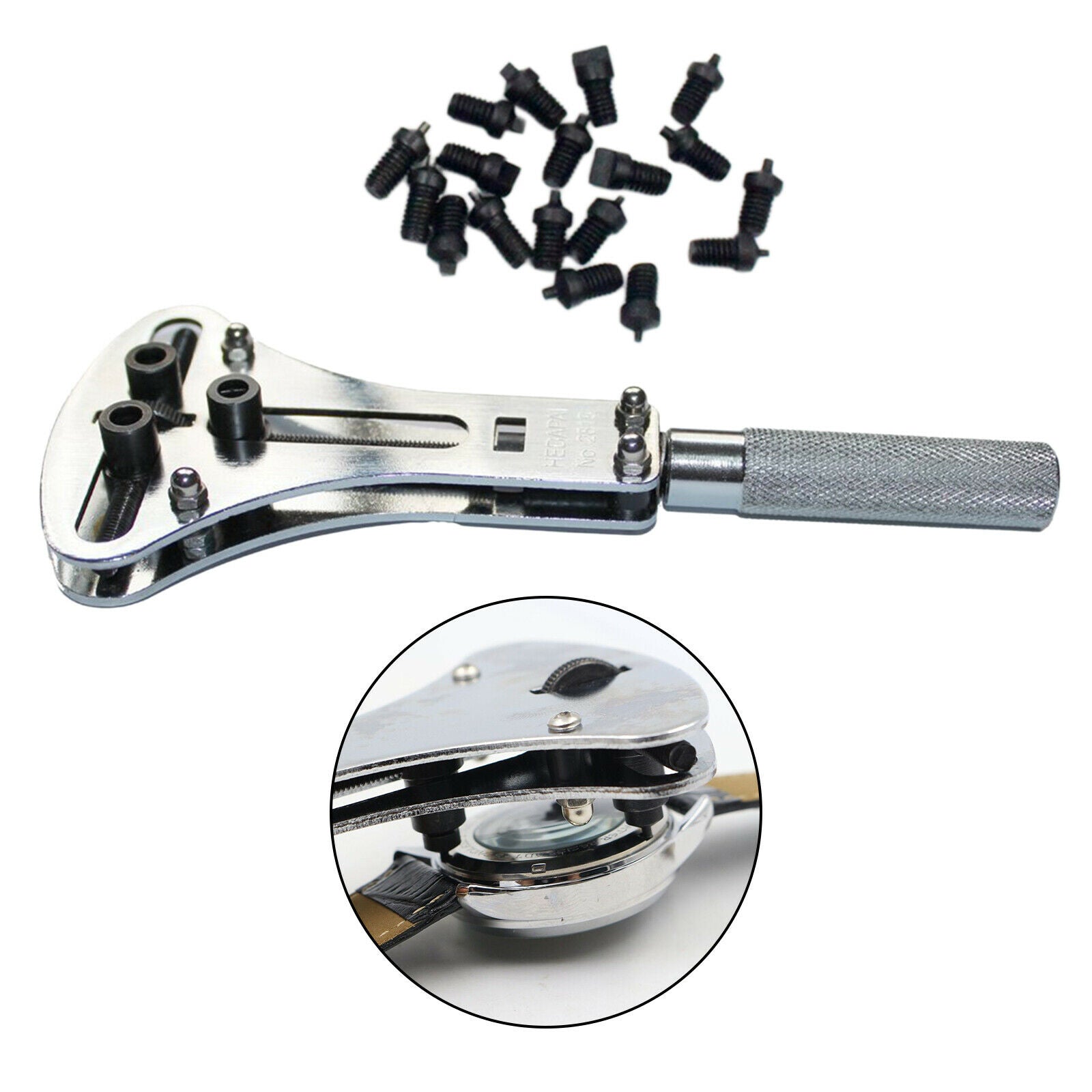 Watch Repair Back Case Opener Wrench Watchmaker Screw Cover Remover Tool Kit