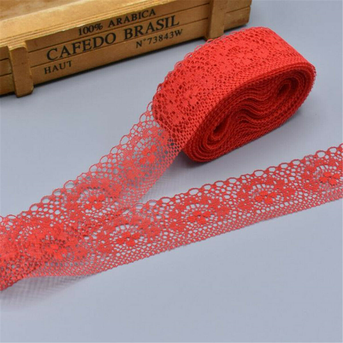 4 Rolls 40 Yards Lace Ribbon 40MM Lace Trim DIY Embroidered For Sewing Decor
