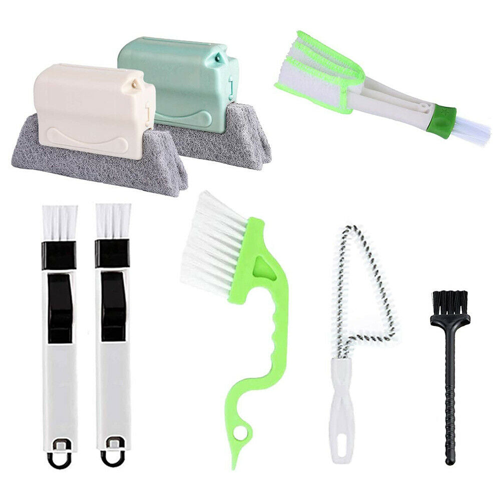 8pcs/Set Cleaning Brush Groove Corners Gaps Door Window Keyboard Clean Tool @