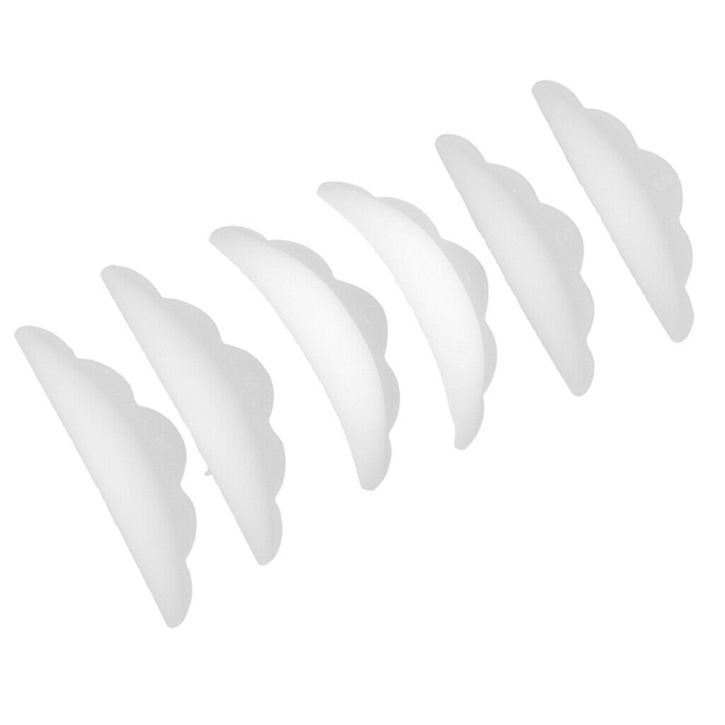 6 Pieces Soft Silicone Eyelash Curling Pads Separator Shield Guard White