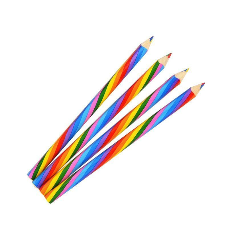 4 PCS Rainbow Pencil Pencil Student Pencil Rainbow Pencil DIY Painting Drawing