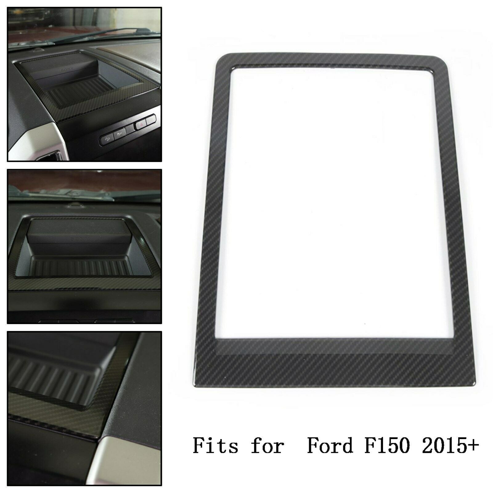 Carbon Fiber ABS Center Console Storage Box Cover Trim For Ford F150 2015+ CN