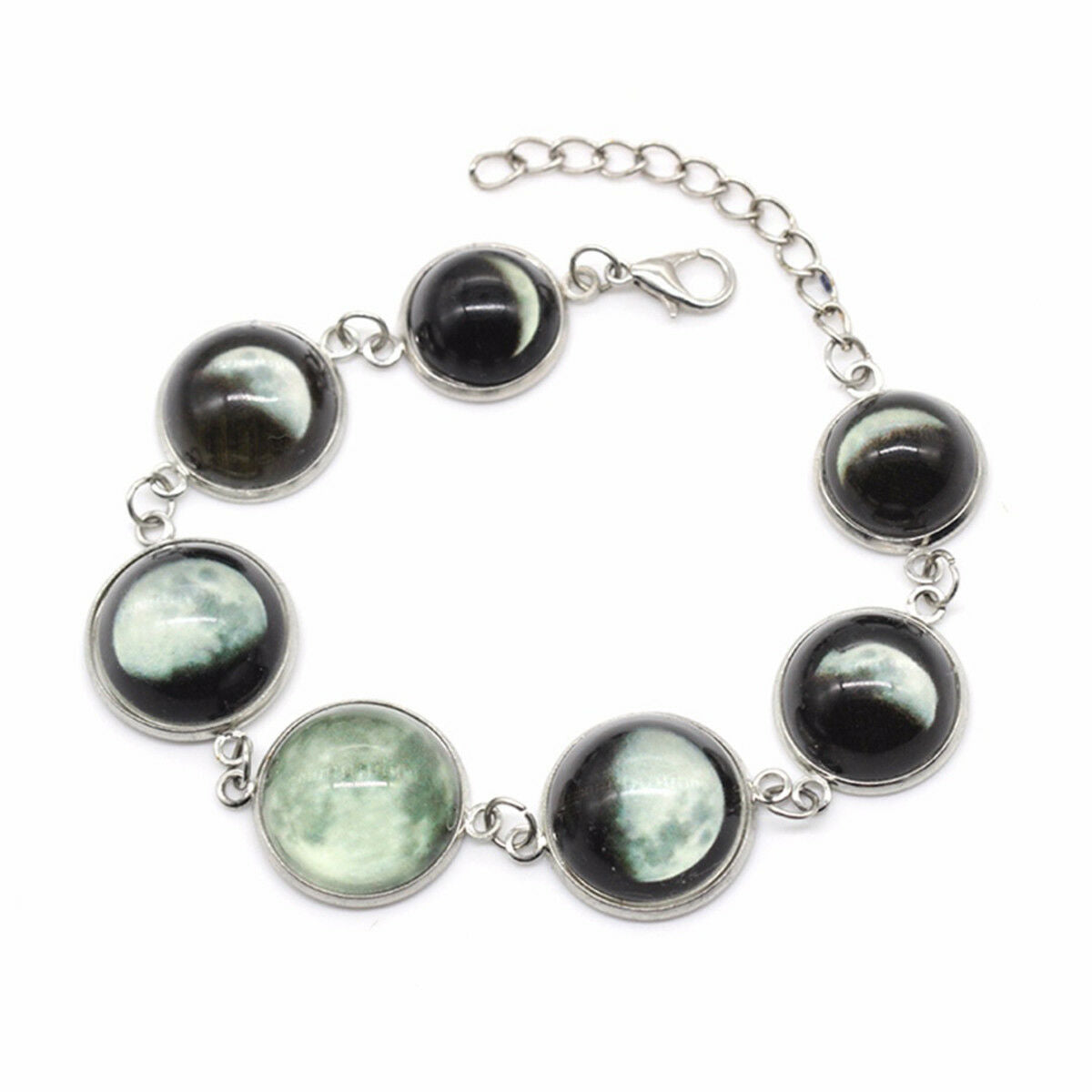 Glow in the Dark Moon Phase Bracelet Lunar Phases Galaxy Solar Eclipse Jewelry