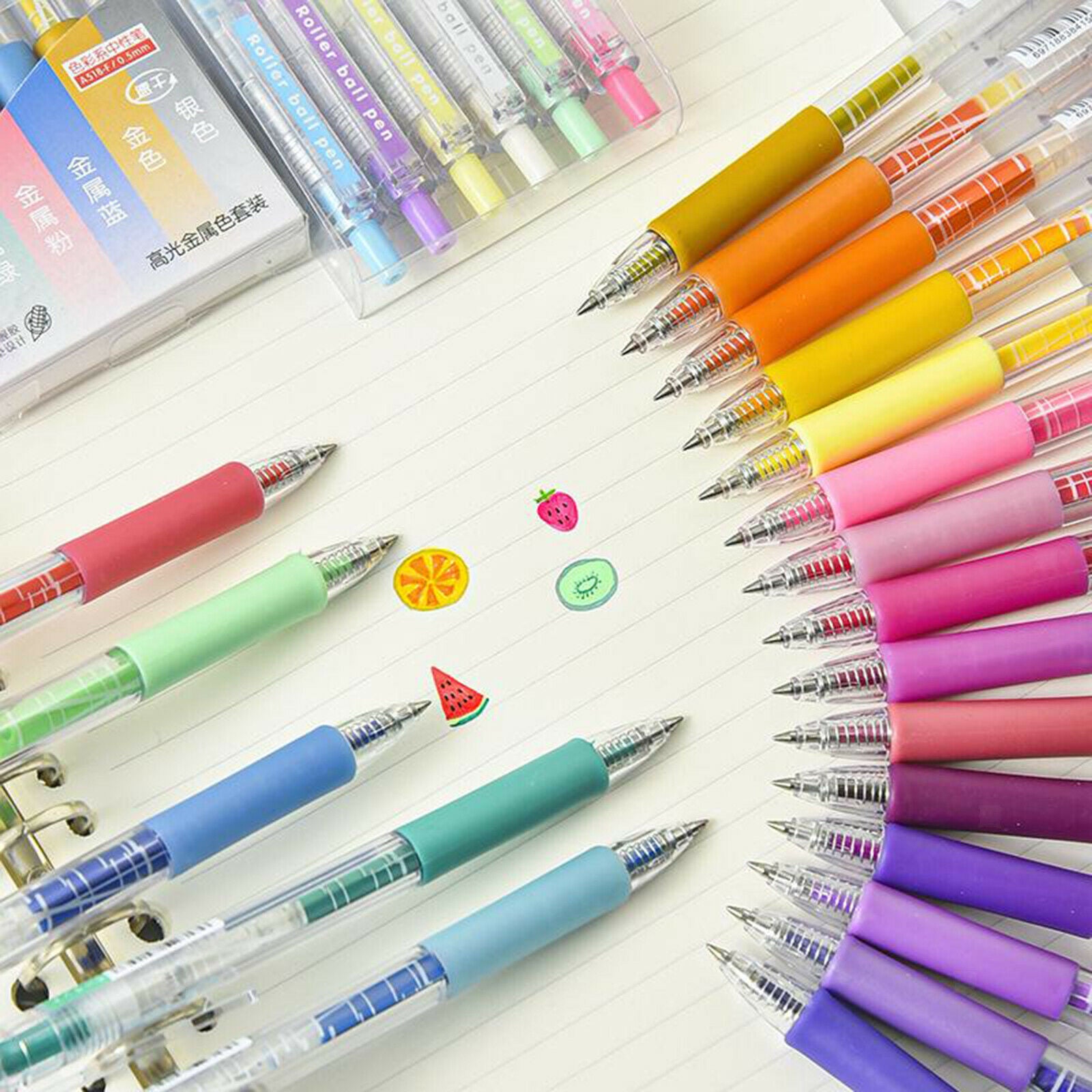 6PCS Gel Pens Set for Glitter Coloring Books Writing Drawing  Metallic Ink