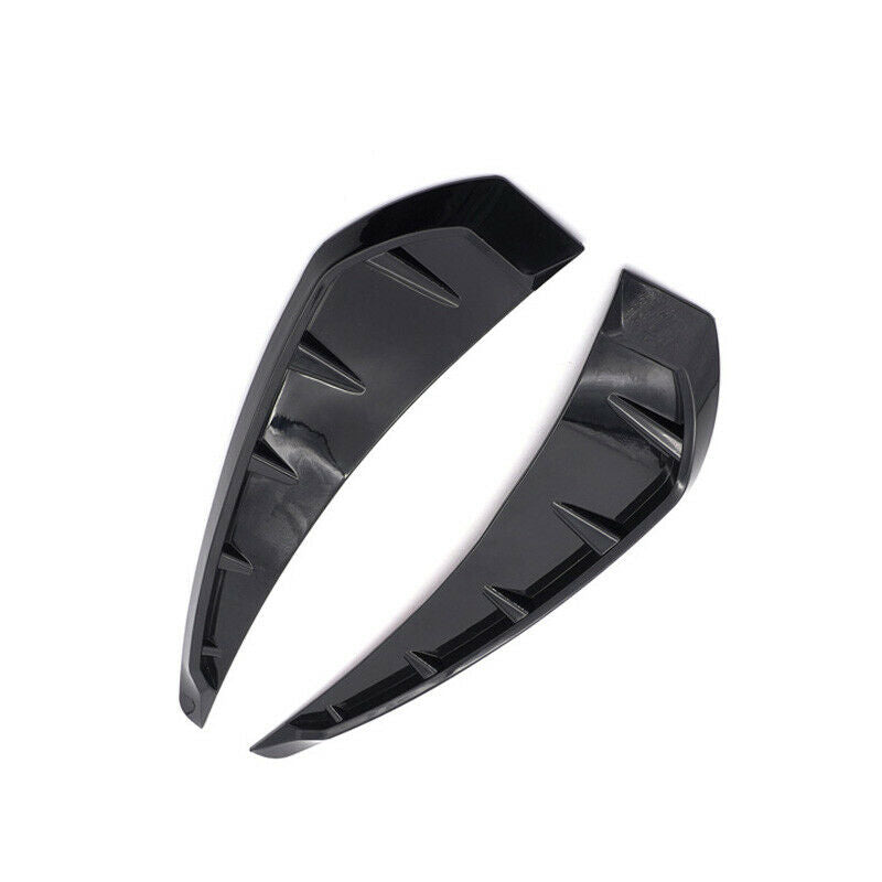 2PCS Universal Car Glossy Black Side Door Fender Vent Air Wing Cover Trim Decor