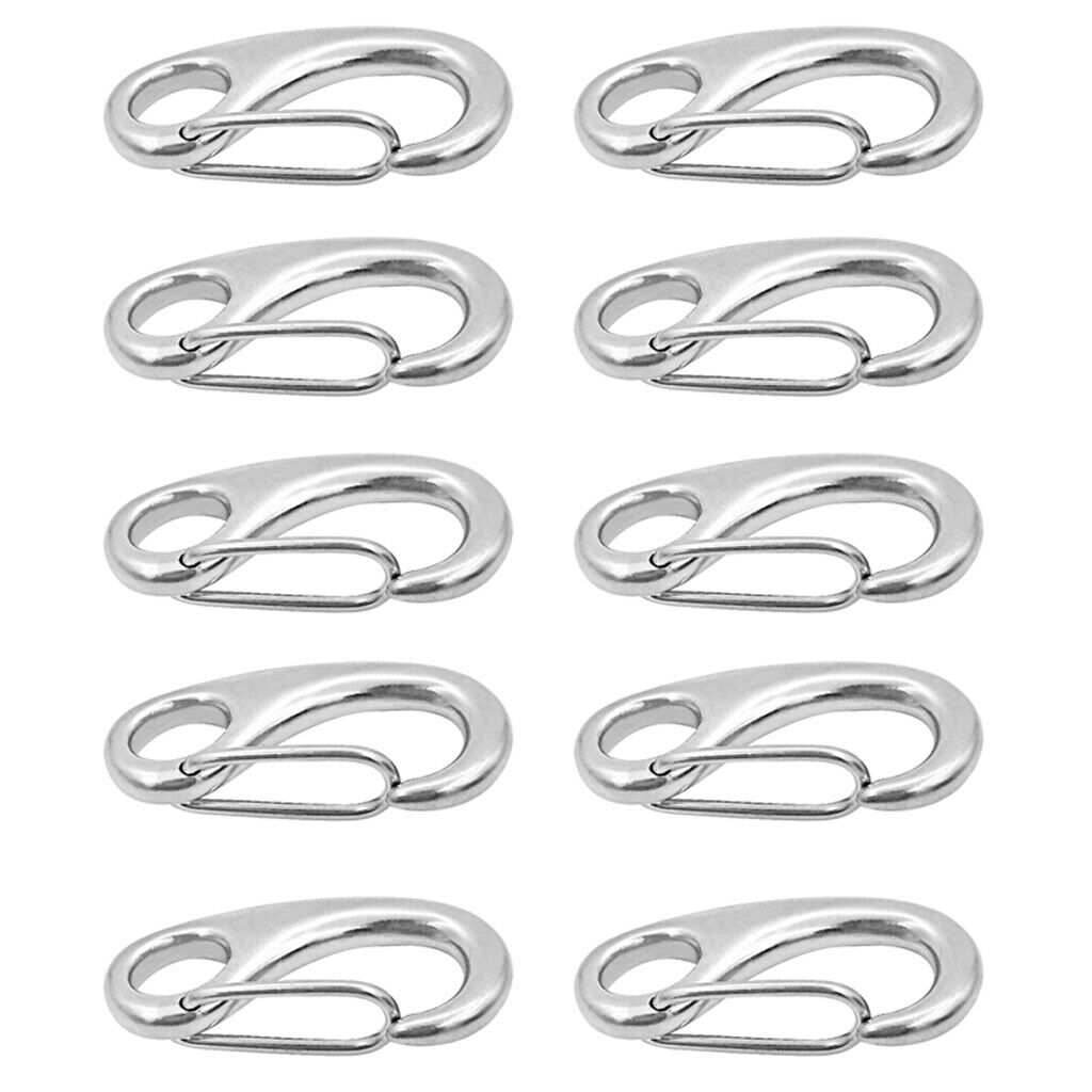 10 Pieces 2" Steel 50mm Spring Gate Snap Hook Clip Claw for Carabiner Swing