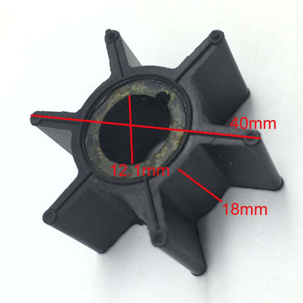 2 Pieces Water Pump Impeller 3B2 65021 1 for Tohatsu / 9.8  8  6  Black