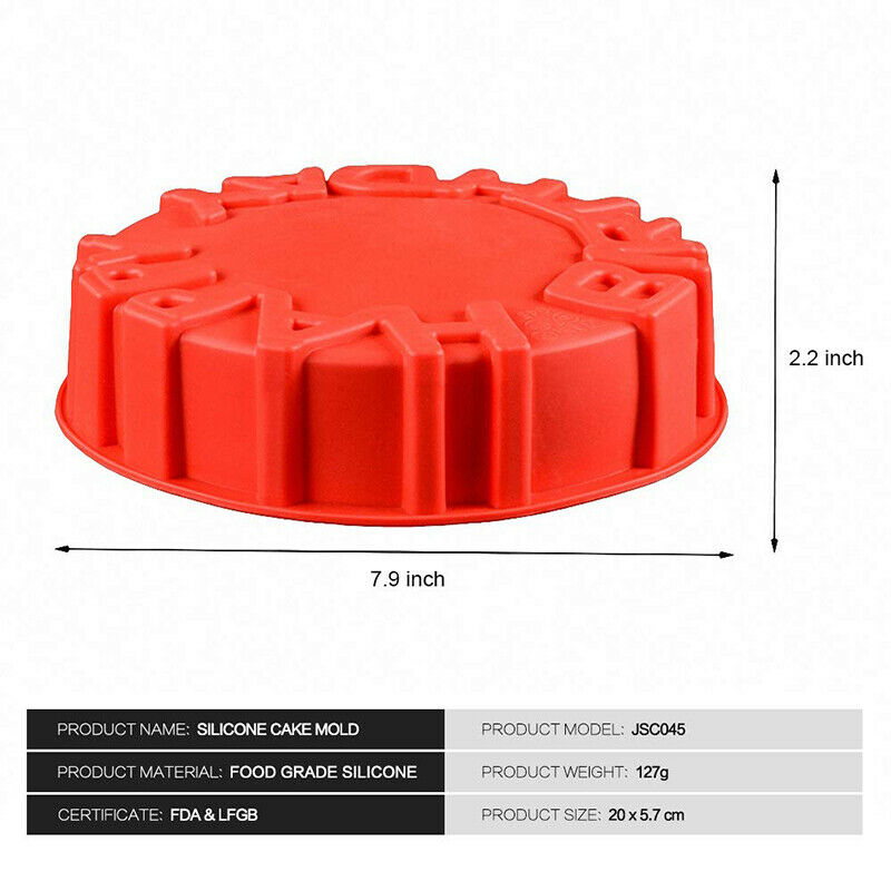 Round Silicone Cake Baking Mold DIY Birthday Bakeware Pastry Cake Decor T.l8