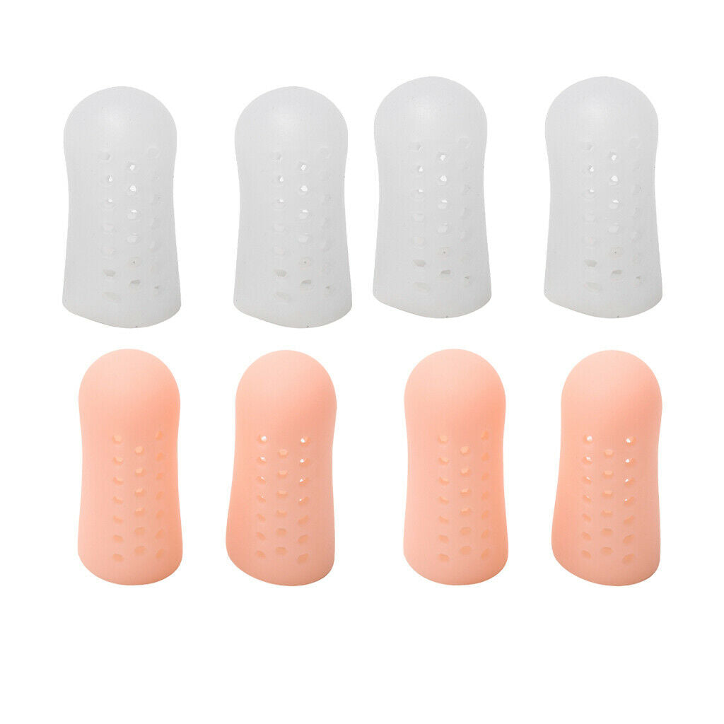 4 Pairs Silicone Toe Sleeves Tube Caps Cushions Protectors Feet Care