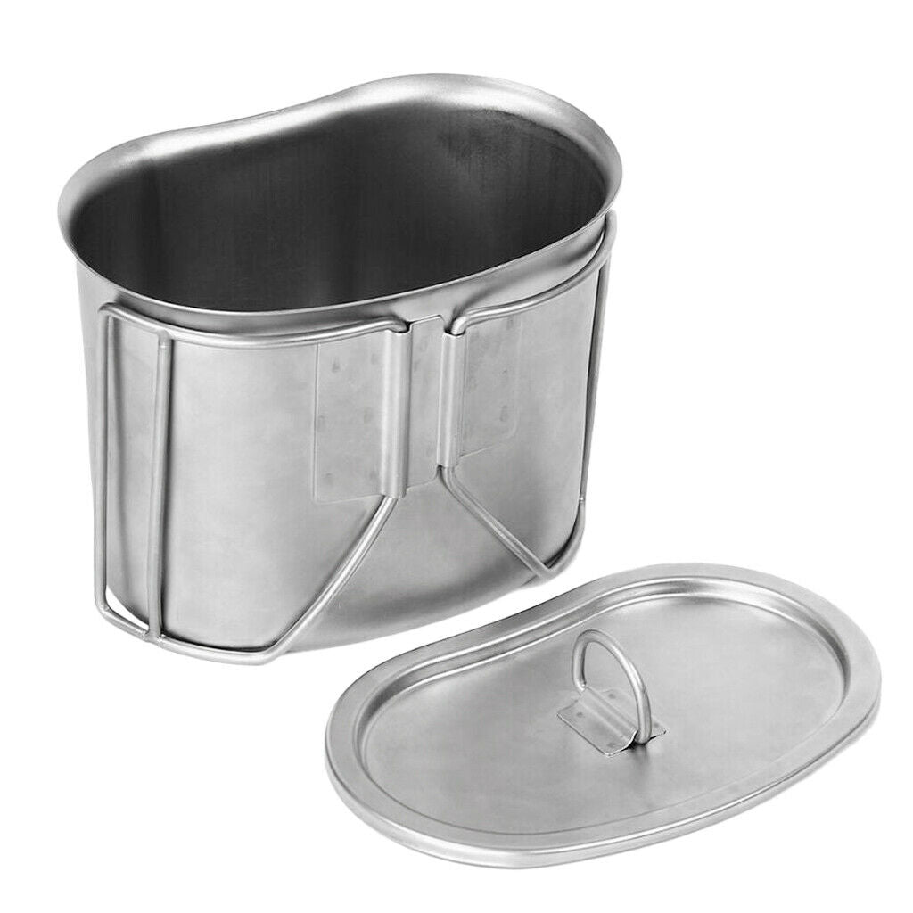 Camping Mug with Folding Handle, Portable Steel Travel Mug