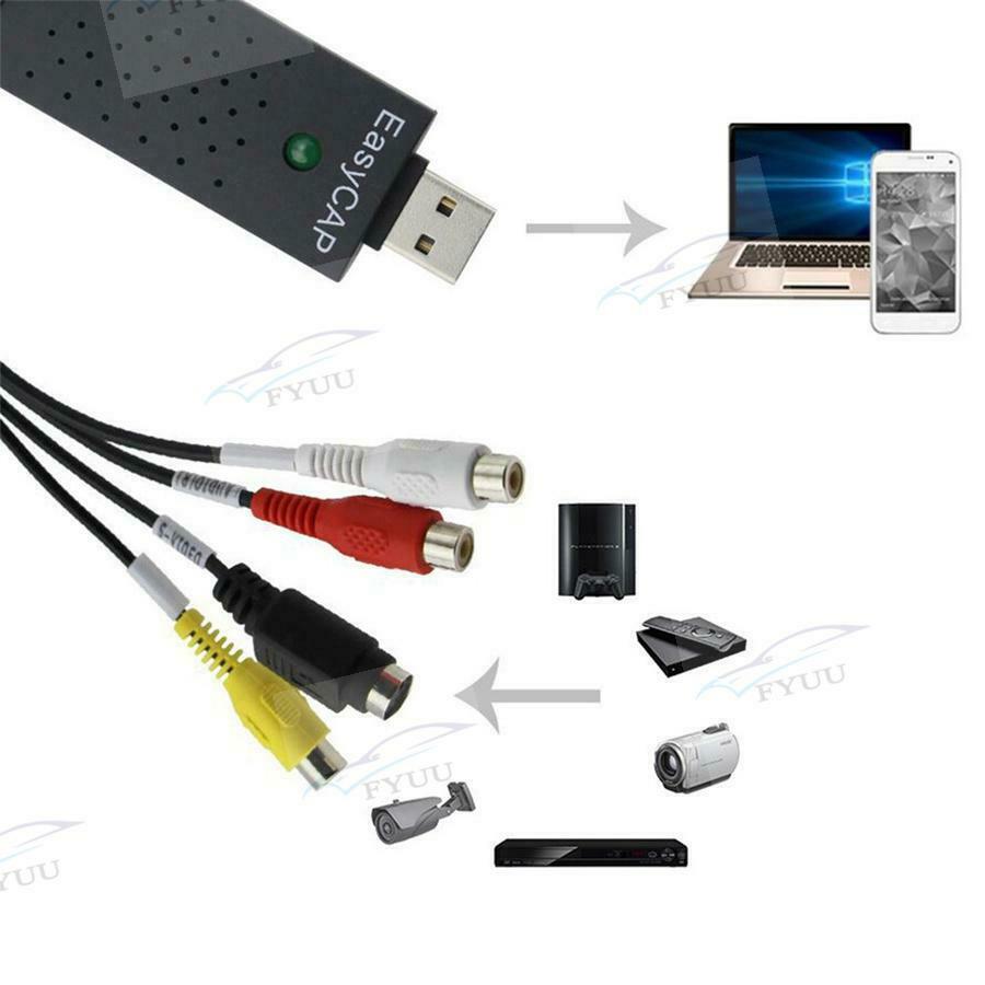 New USB 2.0 Audio TV Video VHS to PC DVD VCR Converter Easy Capture Card Adapter
