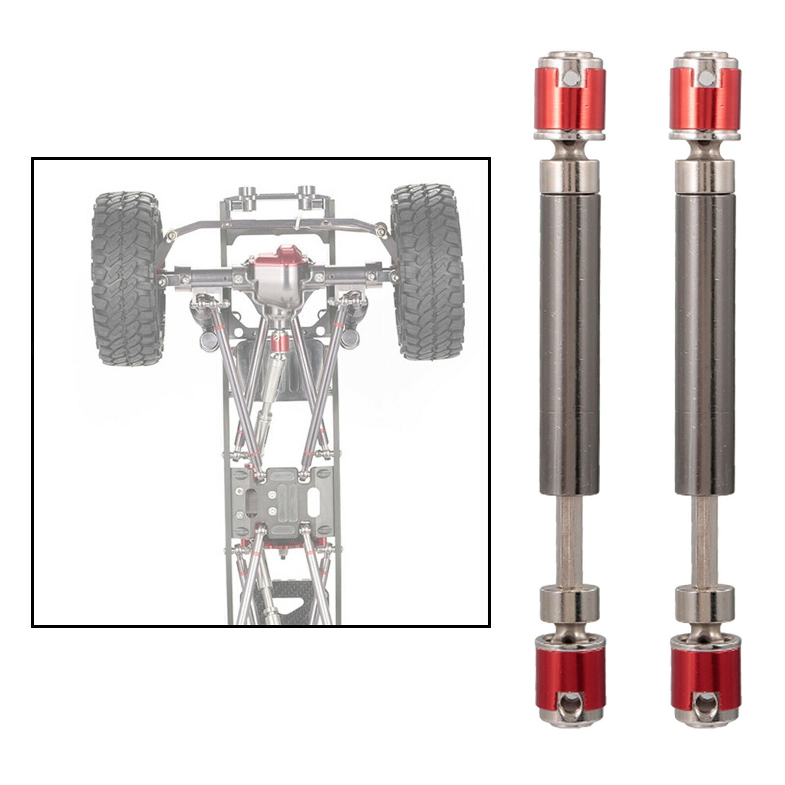 2Pcs RC Car Adjustable Drive Shaft for Most Brand 1:10 RC Rock Crawler Accs
