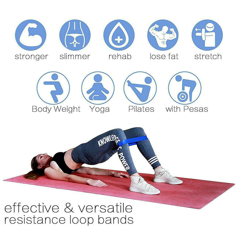 Resistance Bands Loop Yoga Pull Up Exercise Fitness Strength Training Set o Kt